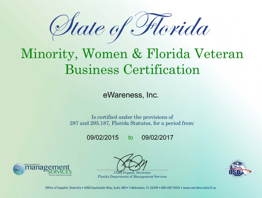 State of Florida Veteran Owned Business